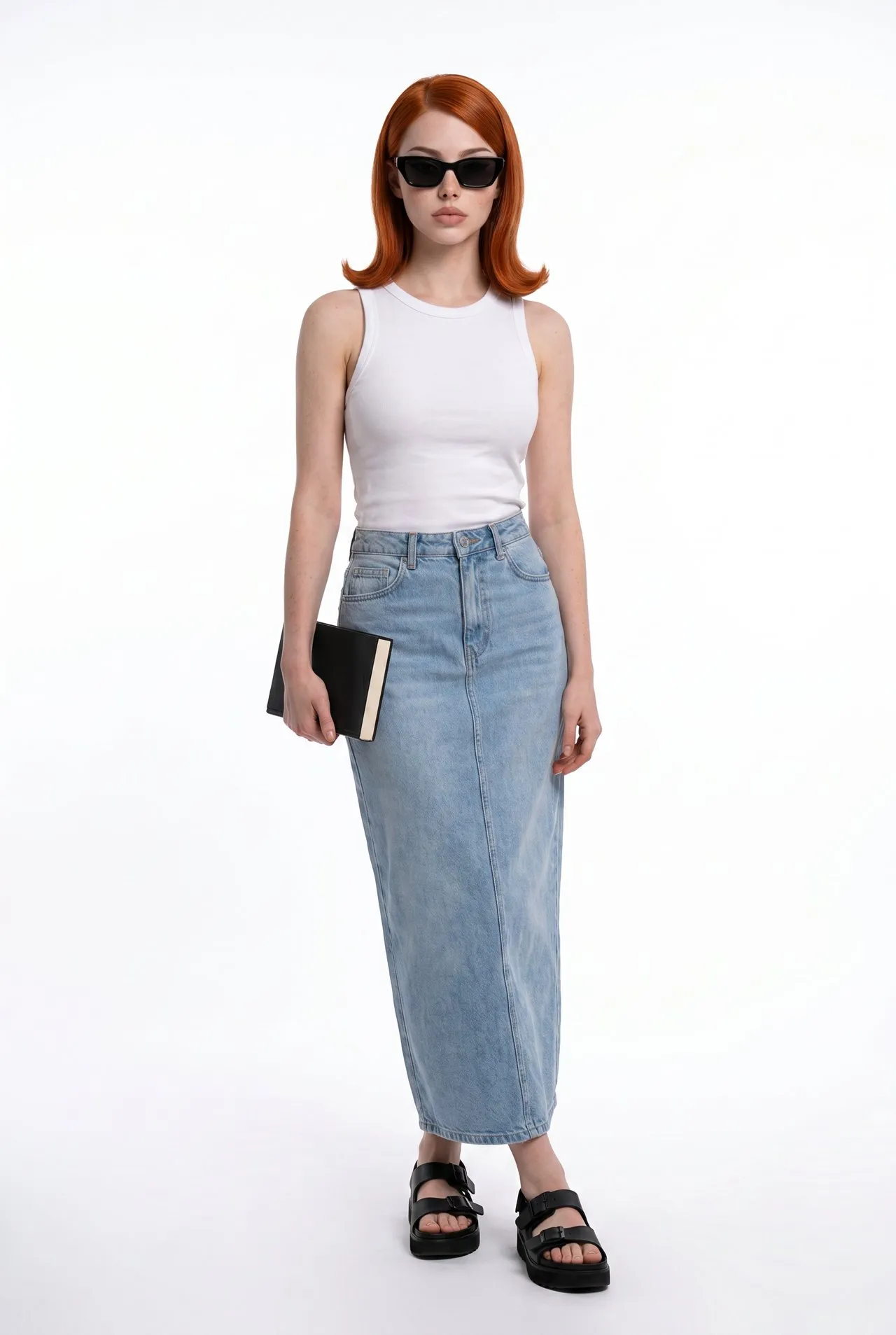 AI-generated full-body model photo for DTC brand content — Ribbi showcase